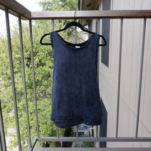 Free People Navy Blue Washed Tank Top